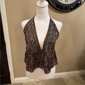 Paisley Halter Neck crop perfect for a festival